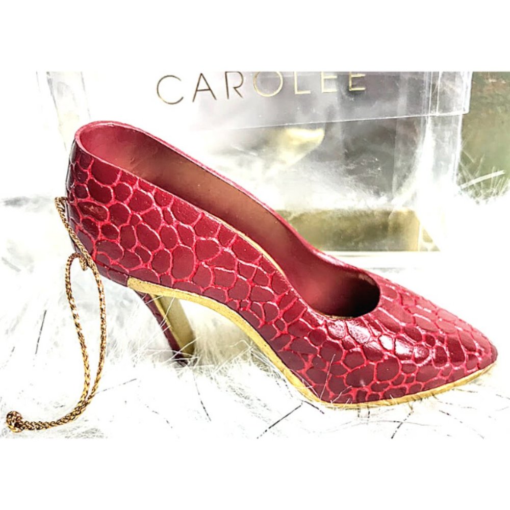 Adorable CAROLEE Red Heel with Gold Shoe Ornament